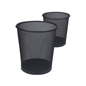 LJT145  圆形废纸桶（黑色、银色）  