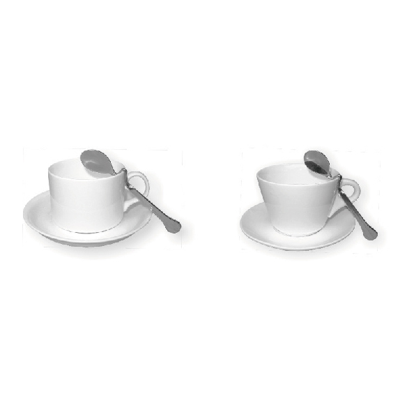 KFB006 银边锥形（方形）咖啡杯碟