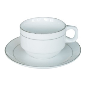 KFB008 银边锥形咖啡杯碟 