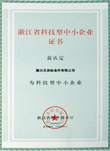 浙江省科技型中小企业证书